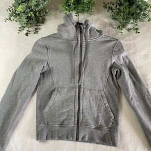 GRAY LULU LEMON ZIP UP HOODIE